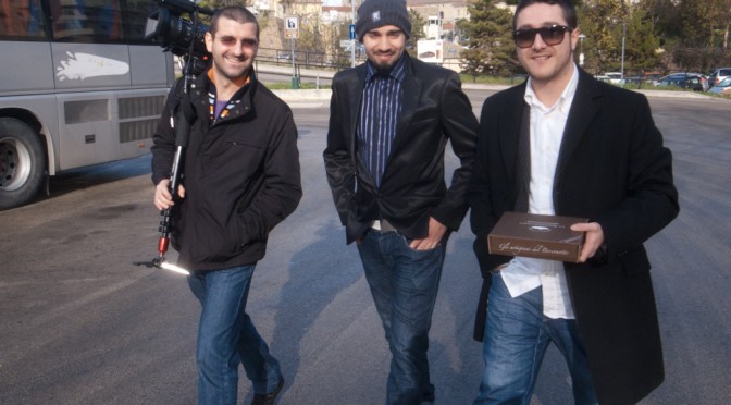 FRANCESCO FERENTE, SAVERIO CARINCI AND MAURIZIO DI MARCO ON THE SET OF THE NEW SHORT FILM