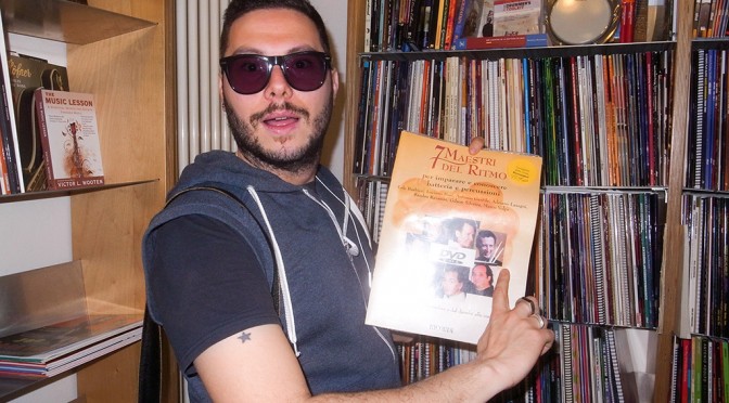 DANIELE CAMPANA POINTING AT HIS DRUM TEACHER