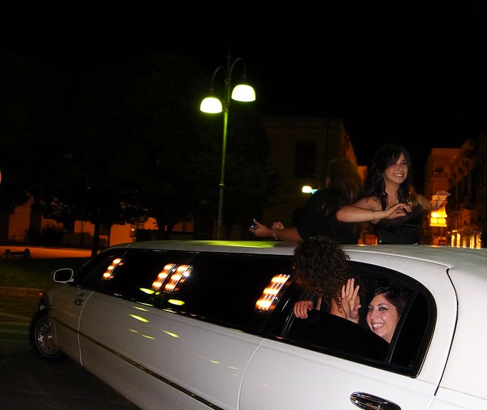A birthday party in a limousine