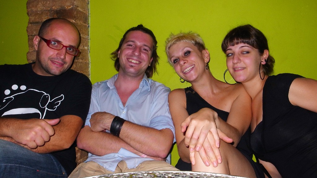 Me, Stefano, Valeria and Cinzia in a bar latino