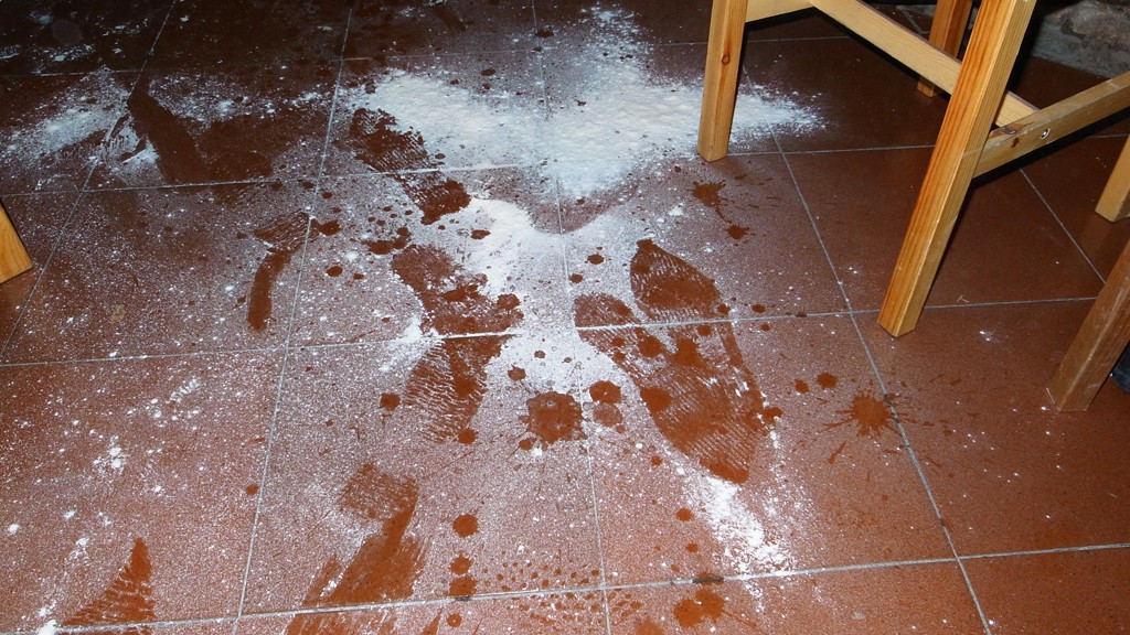 Flour on the floor