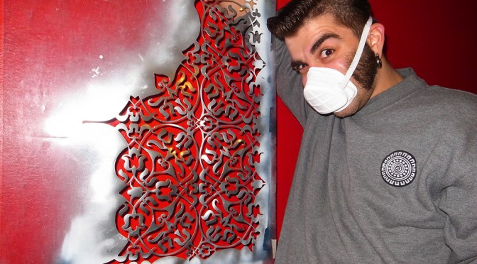 Suka with his stencil