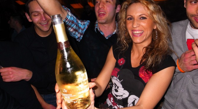 Alessia with a bottle of Prosecco