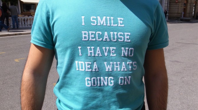 I smile because i have no idea whats going on