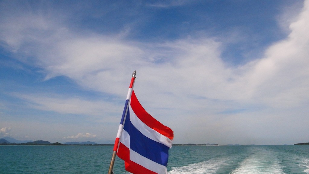 Thai flag on the way to Koh Samui island