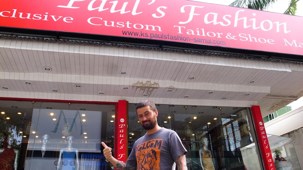 Paul in front of Paul's Fashion