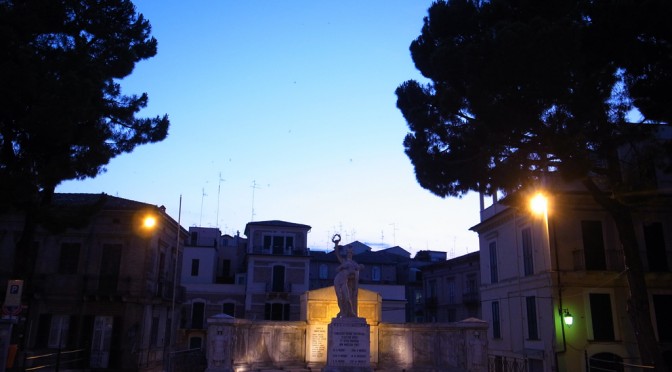 Sunset in the longest day of the year in Plebiscito Square