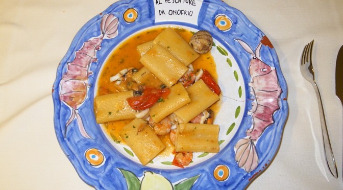 Paccheri for dinner at the AL PESCATORE