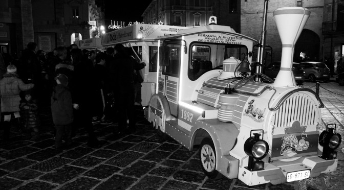 Little train in Plebiscito square for Immaculate Conception