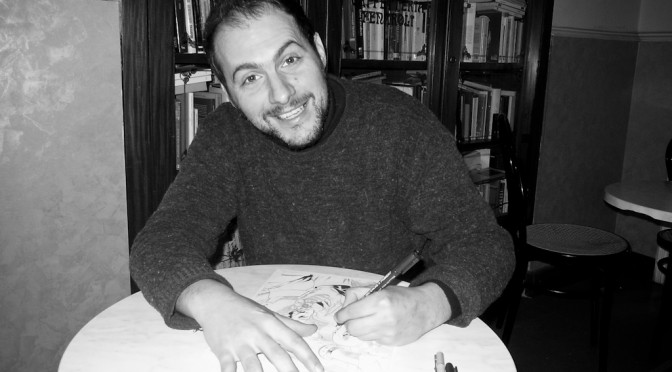 Luca Chicchitti works out material for his new comic strip