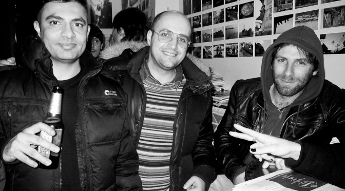 Me, Marco Pace and Lele The Funnels at the Caffetteria Fenaroli