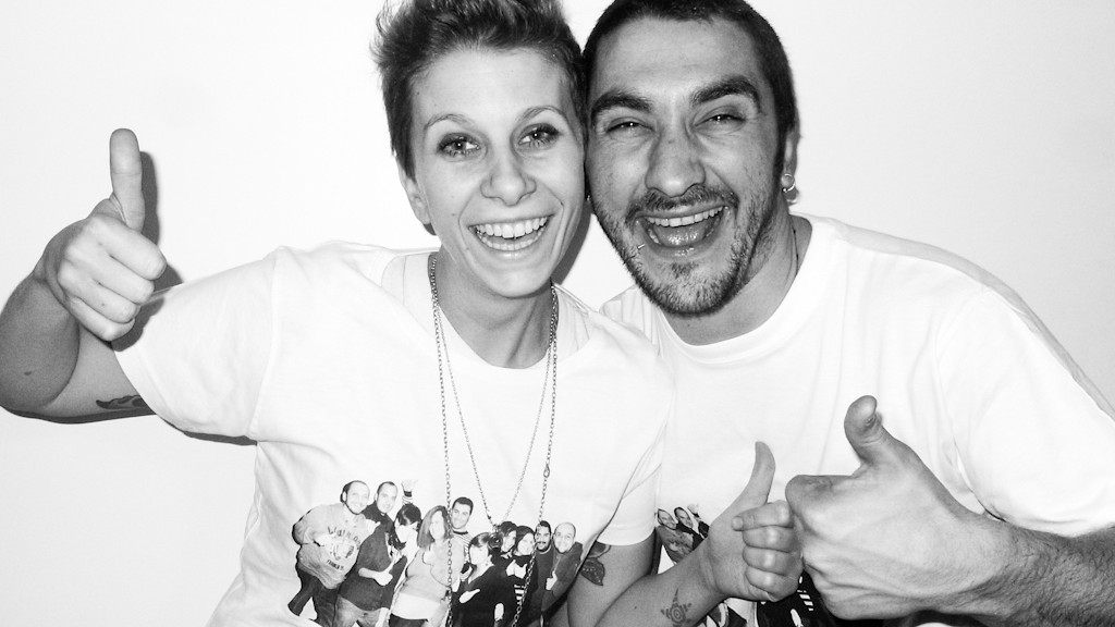 Friends of Valeria and Luca printed on their t-shirts