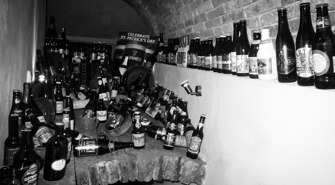 Graveyard of beer bottles at Birreria La Porta