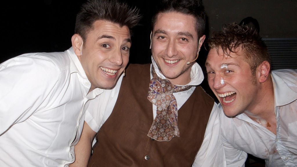 Raffaele Jair, Maurizio di Marco and Matteo Colucci after their show at Teatro Fenaroli