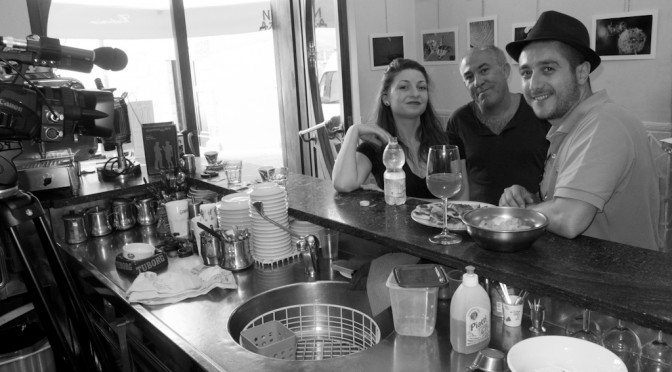 ANNALISA SHU DI LEANDRO, DANILO ROSETTA AND MAURIZIO DI MARCO ON THE SET OF "UN SOGNO CHIAMATO LAVORO" SHORT FILM